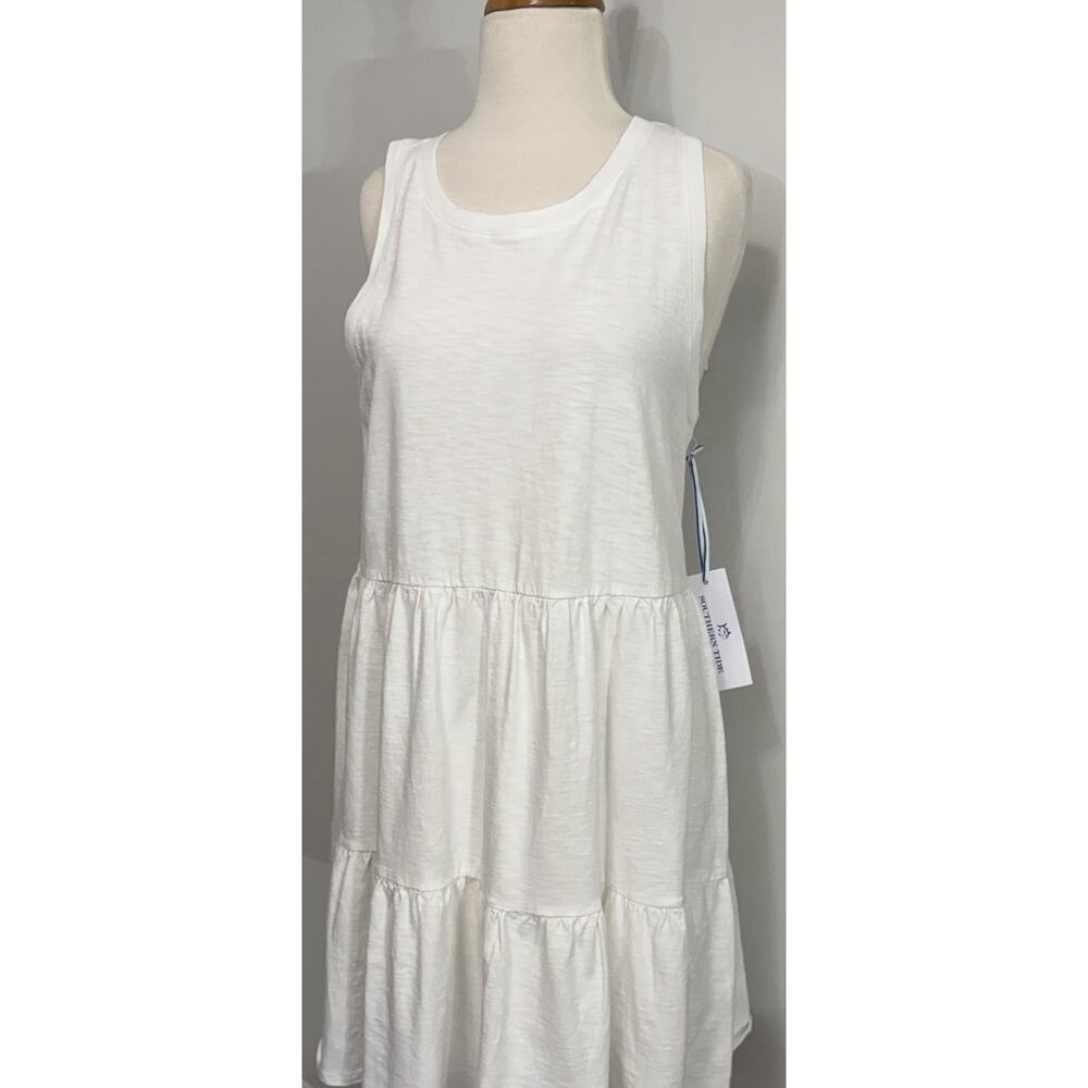 NWT Southern Tide Natalia Sun Farer Tiered Tank Dress White Size S Small Coastal